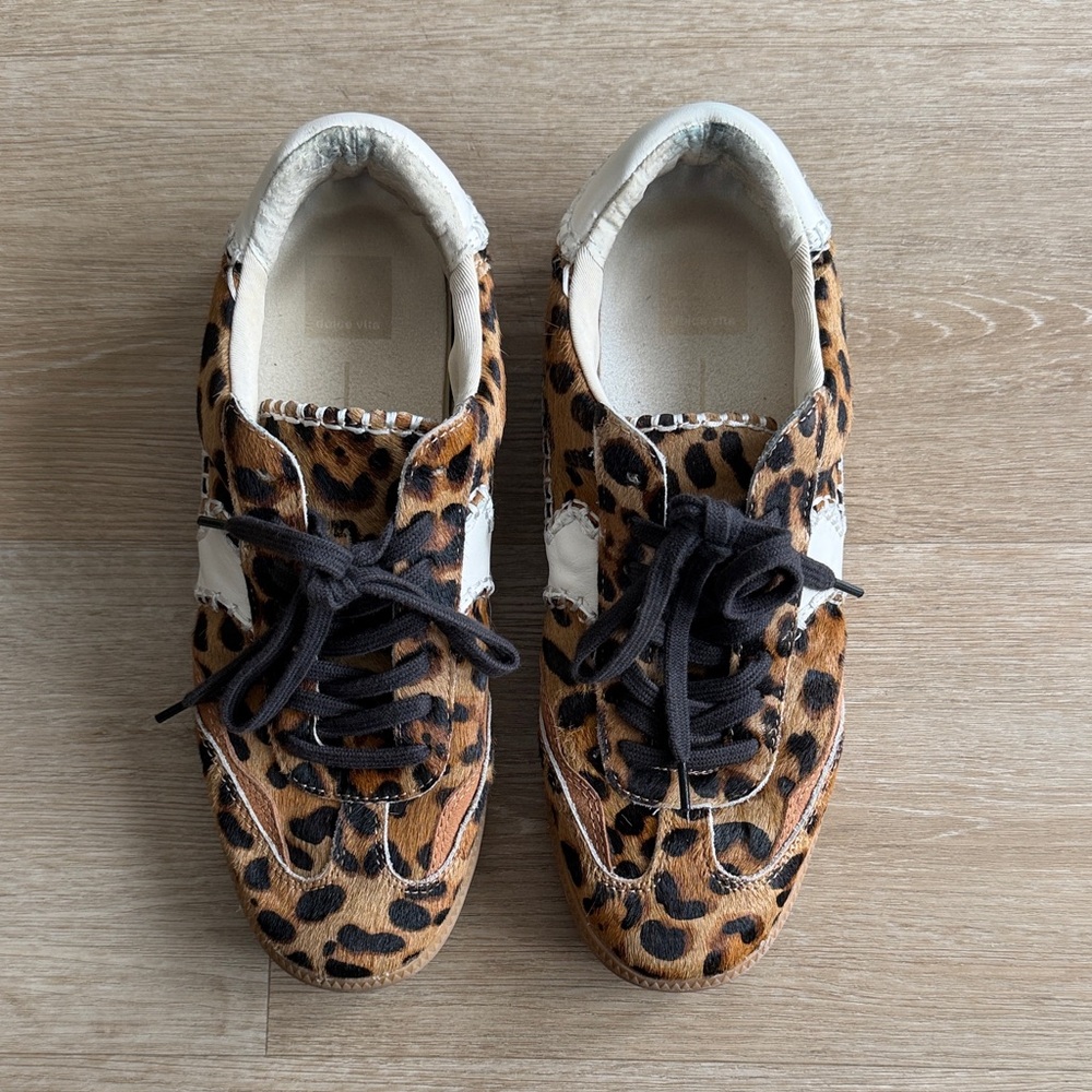 Dolce Vita Leopard Print Sneakers with White Panels